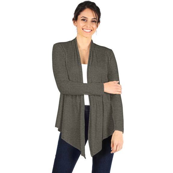Simlu Open Front Cardigan Reg and Plus Size Lightweight Cardigans for Women Long Sleeves