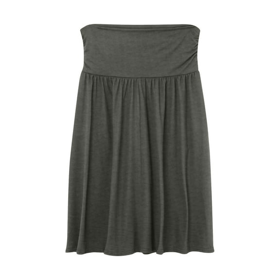 Simlu Skirts for Women Regular and Plus Size Skirt with Pockets Below The Knee Length Ruched Flowy Midi Skirts