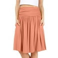 thumbnail image 1 of Simlu Womens Regular and Plus Size Skirt with Pockets Below The Knee Length Ruched Flowy Skirt Midi Skirt For Women, 1 of 6