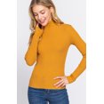 thumbnail image 1 of Simly Fashion Actve Long Sleeve TURTLE NECK Fitted Basic Viscose Rib Sweater MUSTARD ,MEDIUM, 1 of 3