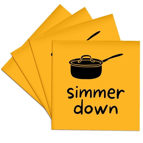 3drose, Simmer down Kitchen Decor, Set of 4 Ceramic Tile Coasters