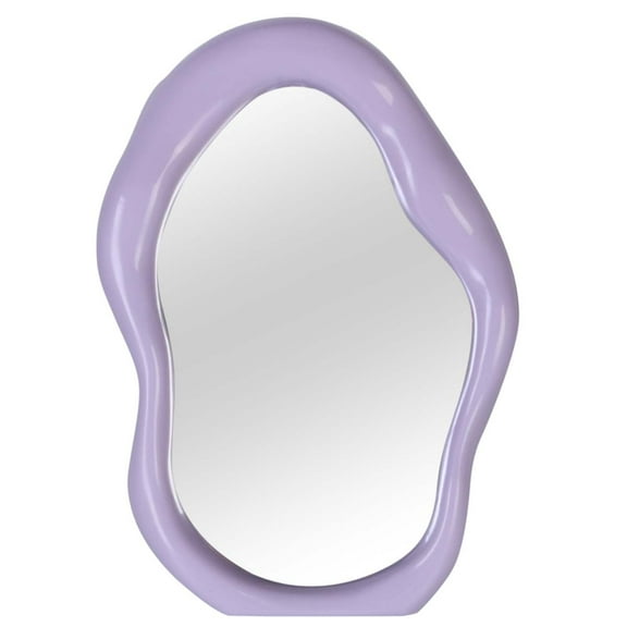 Simmer Stone Polymorph Pattern Irregular Makeup Mirror Tabletop Vanity Mirror Cosmetic Desktop Mirror Hanging Wall Mirrors Desk Countertop Dressing for Home Bedroom Decorative Purple