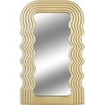thumbnail image 1 of Simmer Stone Wave Pattern Irregular Makeup Mirror Tabletop Vanity/ Cosmetic Desktop Mirror Hanging/ Wall Mirrors Desk Countertop Dressing for Home Bedroom Decorative Gold, 1 of 8