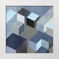 thumbnail image 1 of Simmions, Todd 12x12 White Modern Wood Framed Museum Art Print Titled - Cubic in Blue I, 1 of 4