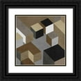 thumbnail image 1 of Simmions, Todd 26x26 Black Ornate Wood Framed with Double Matting Museum Art Print Titled - Cubic in Neutral I, 1 of 4