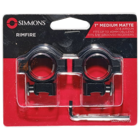 Simmons .22 & Airgun Rings, Matte Black, 1" Medium