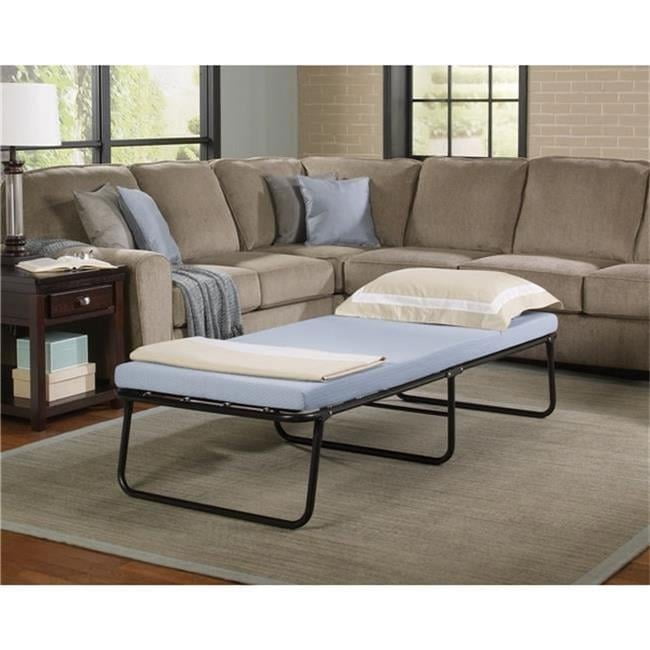 Simmons Beautysleep Folding Guest Bed with Memory Foam Mattress, Blue - Single Size