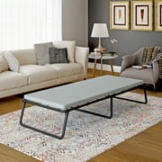 Simmons Beautysleep Single Size Folding Guest Bed - Memory Foam Mattress with Metal Frame, Washable Removable Cover
