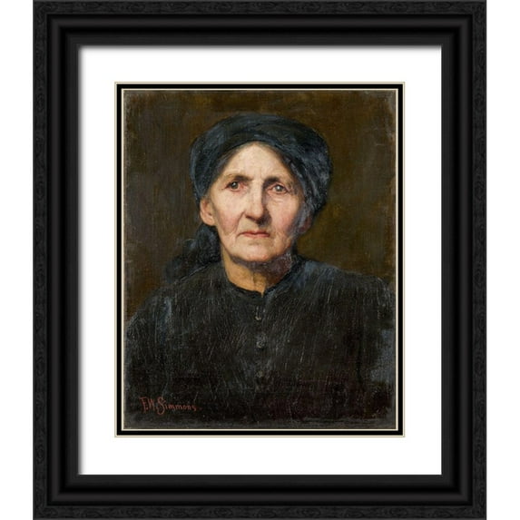 Simmons, Freeman Willis 15x18 Black Ornate Wood Framed with Double Matting Museum Art Print Titled - Old Peasant
