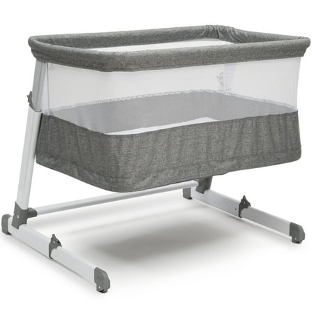 Simmons Kids Room2Grow Newborn Bassinet to Infant Sleeper, Grey Tweed