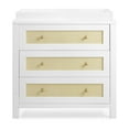 thumbnail image 1 of Simmons Kids Theo 3 Drawer Dresser with Changing Top and Interlocking Drawers, Bianca White/Textured Almond, 1 of 13