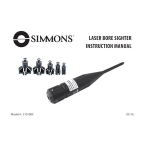 Simmons Laser Bore Sighter for Riflescopes .22 to .50 Caliber, 510100C