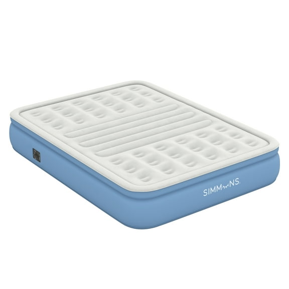 Simmons Lumbar Firm 12" Infltable Blow-up Air Bed Mattress with Built-in Pump Queen