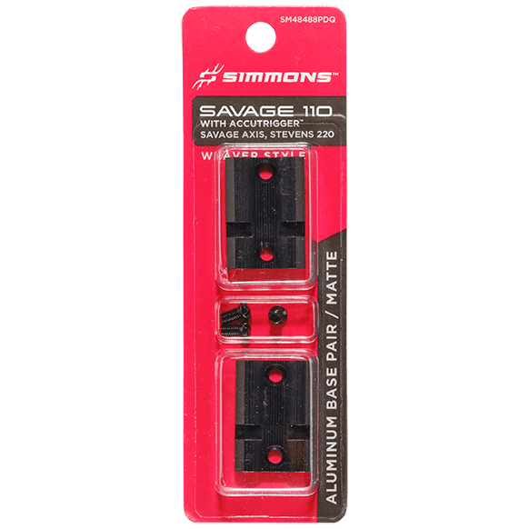 Simmons Rifle Scope Aluminum Base Pair, For Savage 110 with AccuTrigger & Stevens 201