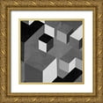 thumbnail image 1 of Simmons, Todd 12x12 Gold Ornate Wood Framed with Double Matting Museum Art Print Titled - Cubic in Grey I, 1 of 4