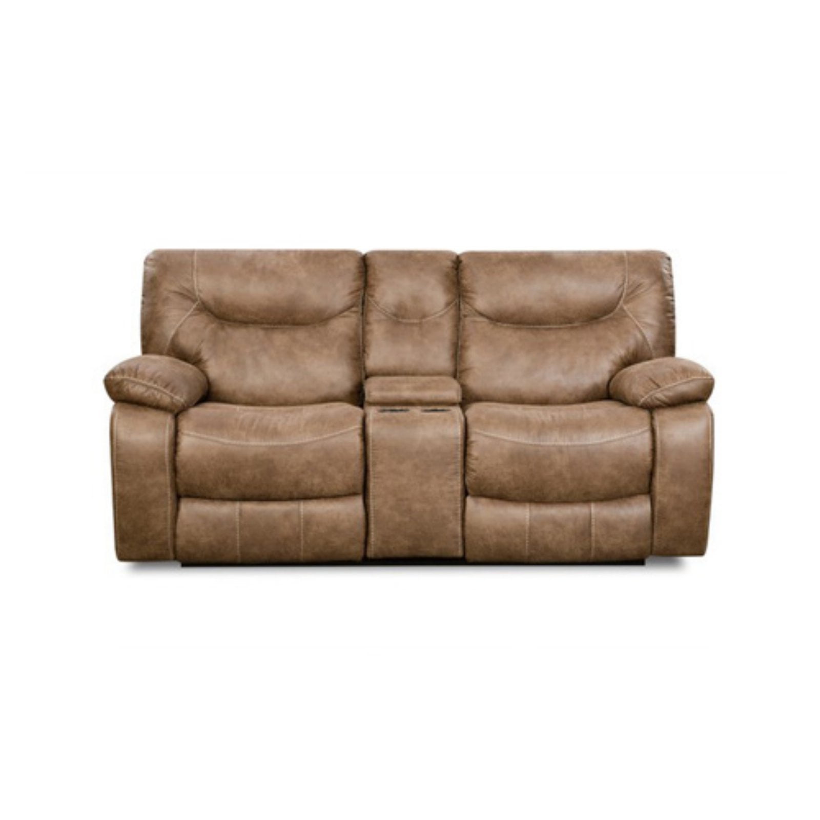 Simmons Topgun Saddle Double Motion Console Loveseat