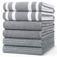 thumbnail image 1 of Simmore 18x28 Cotton Kitchen Towels 6-Pack, Soft Absorbent Dish Cloths for Washing Dishes Multipurpose Dish Towels Set for Kitchen with Hanging Loop, Grey, 1 of 9