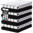thumbnail image 1 of Simmore 100% Cotton Terry Kitchen Towels, Super Soft Absorbent Dish Towels and Dish Cloths for Kitchen Washing and Drying, 8-Piece Set, 16x28 Inches, Black, 1 of 9
