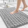 thumbnail image 1 of Simmore Bathroom Rugs, Ultra Absorbent Chenille Bath Mat, Non Slip Machine Washable Bath Rugs for Tub, Shower Floor, 24x16, Light Grey, 1 of 6