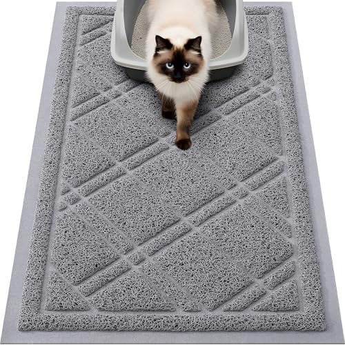 Simmore Door Mat 30"x17", Non Slip Front Door Mat for Inside, Water Resistant Door Mat Outside, Dirt Trapper Heavy Mat for Outdoor Entrance, Grey
