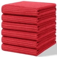 thumbnail image 1 of Simmore Premium Kitchen Towels, 100% Cotton Dish Towels for Drying Dishes, Ultra Soft Absorbent Ribbed Terry Towels Set with Hanging Loop, 18"x 28", 8 Pack, Red, 1 of 10