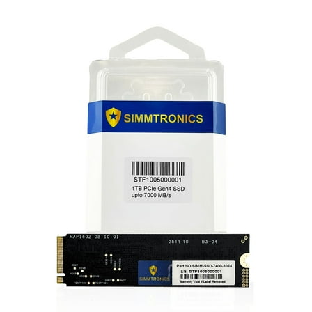 Simmtronics Internal PCIe 4.0 NVMe M.2 SSD 7400MHz -1TB