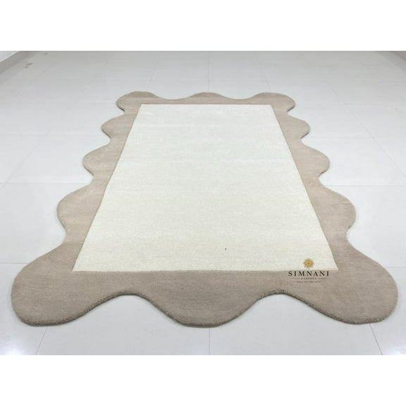 Simnani Carpets 3D Geometric Illusion Rug | Beige Brown Hand-Made Tufted Rug with Layered Perspective | Hand-Carved | Rug for Hallway | Gift for Sister