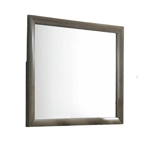 BenJara Simo Dresser Vanity Mirror, 40 Inch Modern Dark Gray Solid Wood Frame