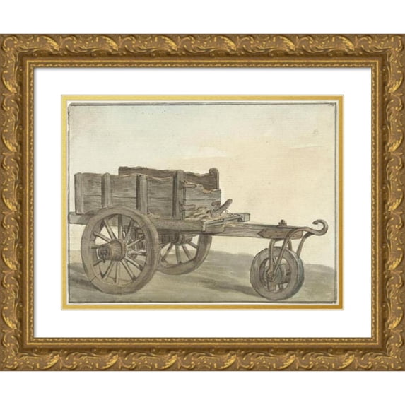 Simon Andreas Krausz 18x14 Gold Ornate Wood Frame and Double Matted Museum Art Print Titled - Boerenkar (1770 - 1825)