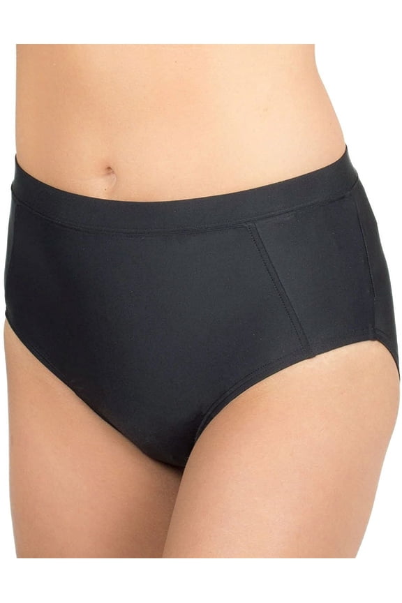 Women's Swimsuit Bikini Bottom Plus Size Brief, Black 24W