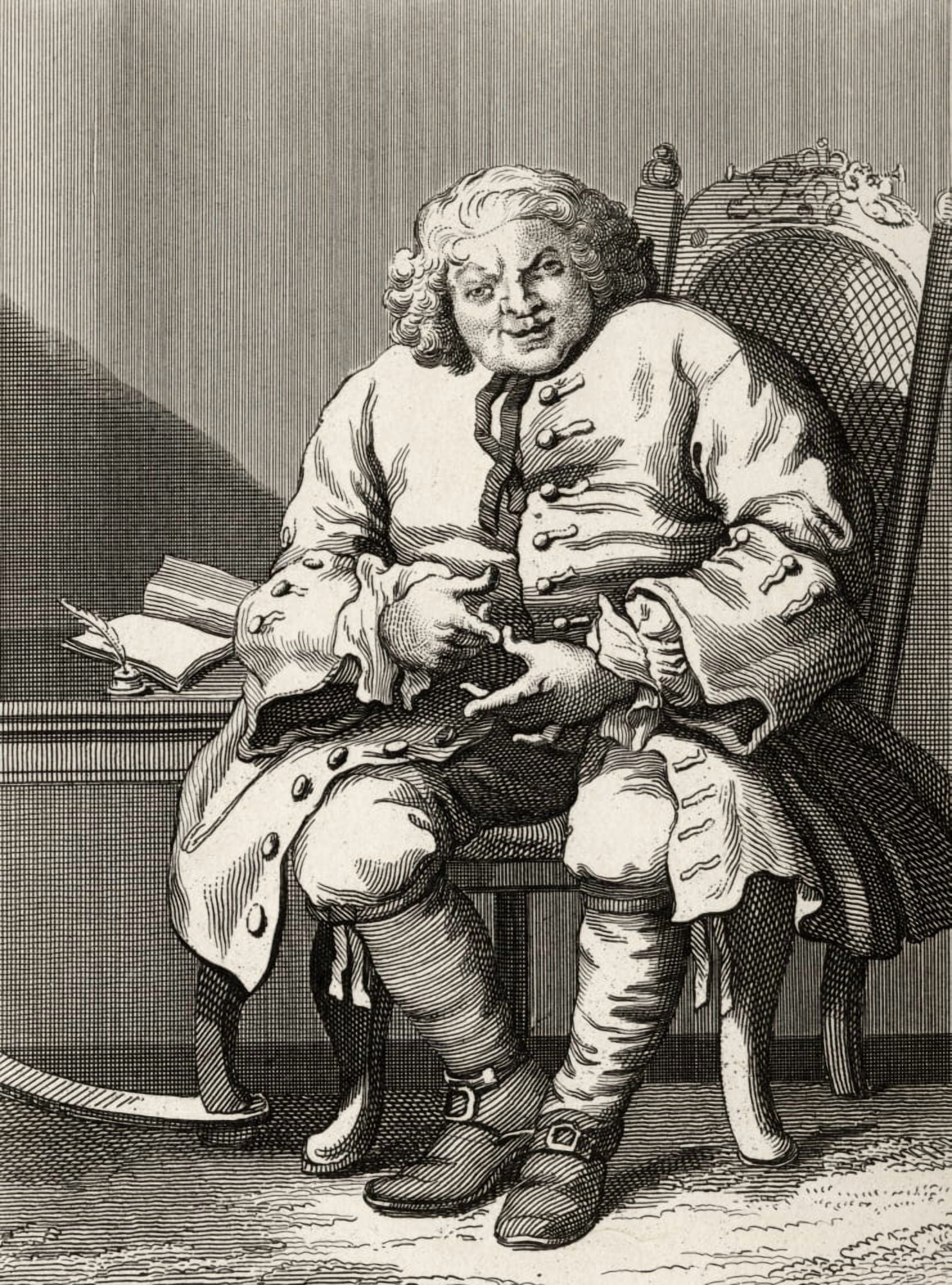 Simon Fraser Lord Lovat 1667 To 1747 Scottish Jacobite Chief From The Original By Hogarth From The Works Of Hogarth Published London 1833 Canvas Art - Ken Welsh Design Pics (12 x 17)