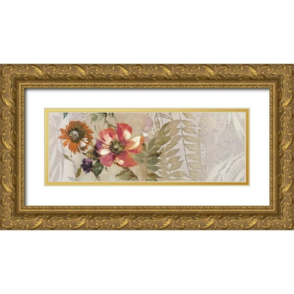Simon, Helene 14x8 Gold Ornate Wood Framed with Double Matting Museum Art Print Titled - Florilege II