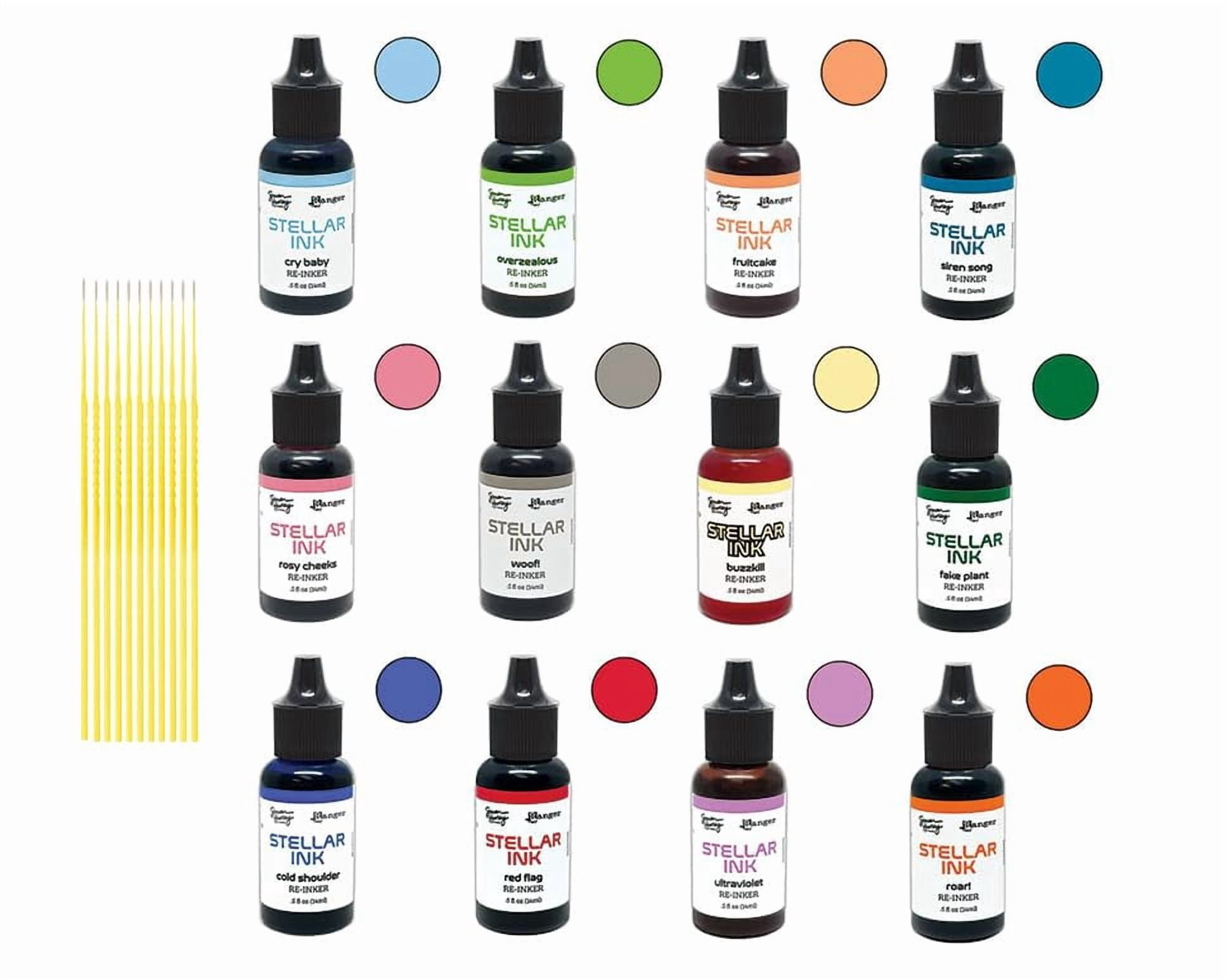 Simon Hurley Stellar Dye Ink Bundles - SHC Stellar Ink Pads & Reinkers, Released May 2026, with Trebbies Detail Sticks (Set 3-12 Re-Inkers)