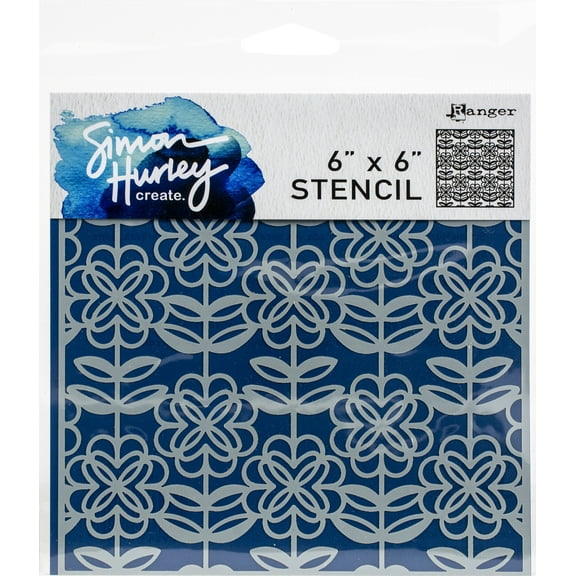 Simon Hurley create. Stencil 6"X6"-Flower Power