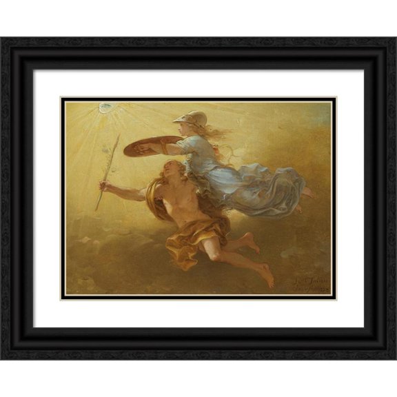 Simon Julien 24x18 Black Ornate Framed Double Matted Museum Art Print Titled: Apollo and Minerva