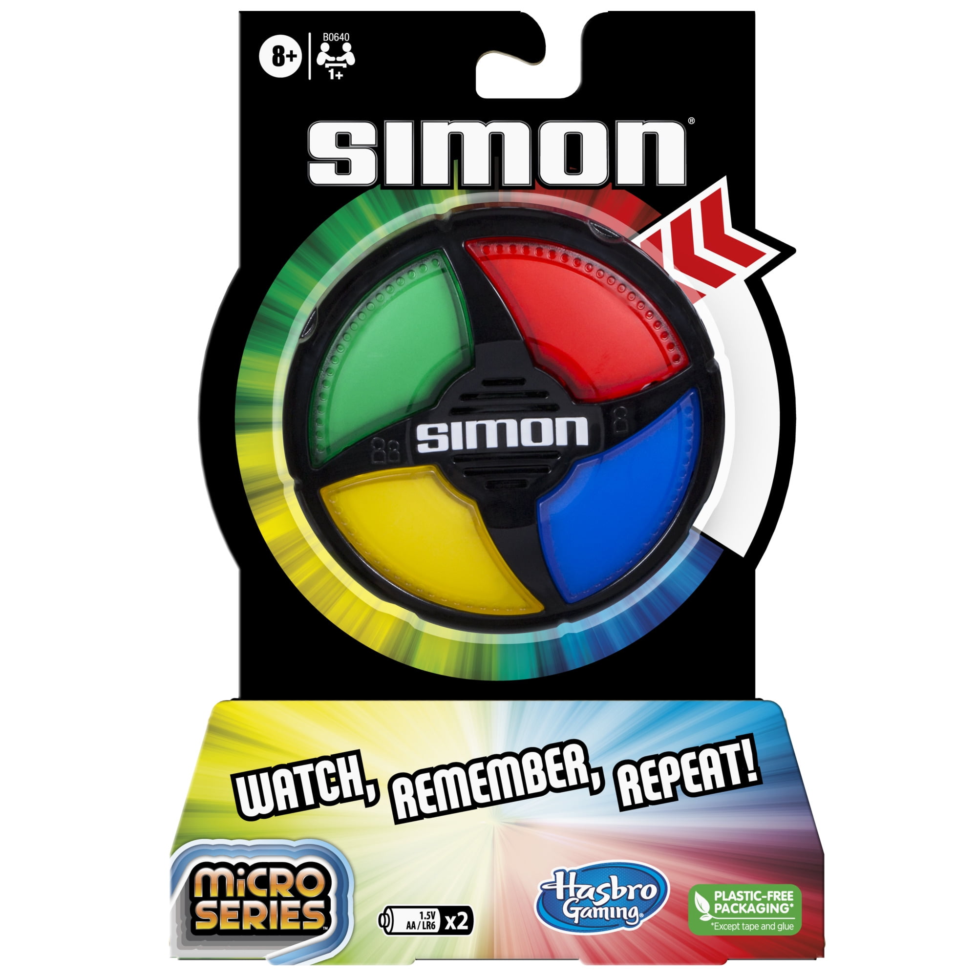 Simon Micro Series Electronic Game for 1+ Players, Classic Gameplay in a Compact Size, Kids Ages 8+