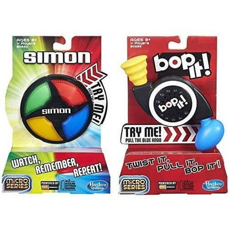 Simon Micro Series Game + Bop It Micro Series Game Bundle of 2 Games