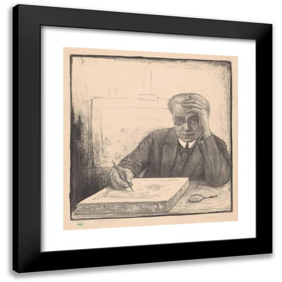 Simon Moulijn 12x13 Black Modern Framed Museum Art Print Titled - Self -Portrait with Lithosteen