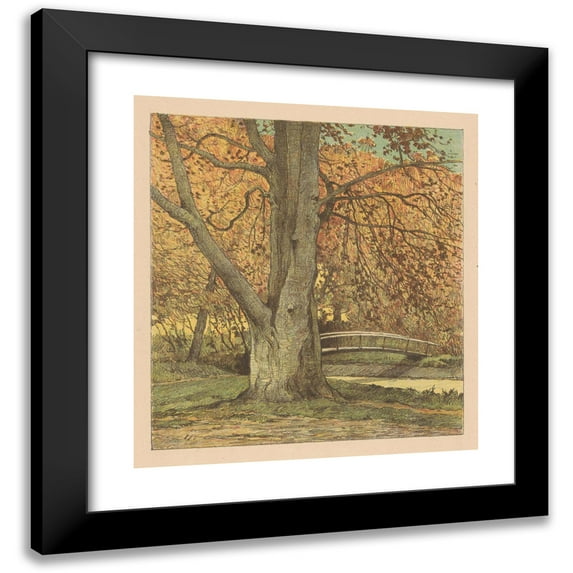 Simon Moulijn 20x21 Black Modern Framed Museum Art Print Titled - Boom Near Beek in the Fall (1876)