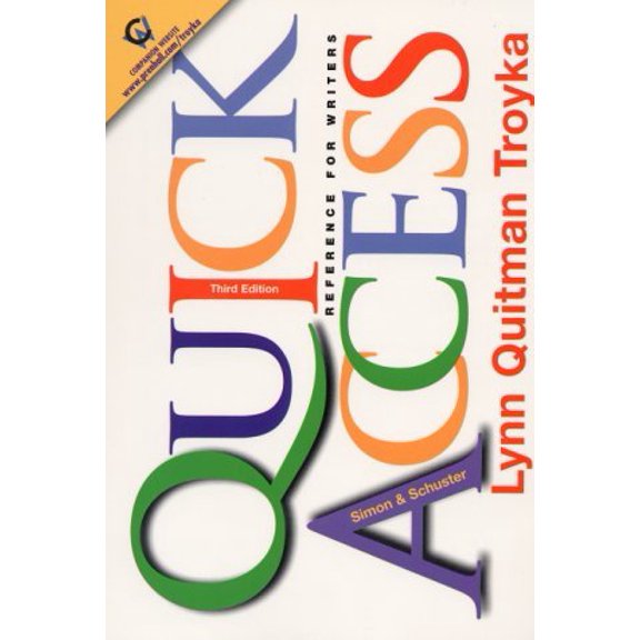 Pre-Owned Simon & Schuster Quick Access Reference For Writers - Lynn Quitman Troyka