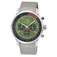 thumbnail image 1 of Simon Stainless Steel Silver Tone, Black and Green Men's Chronograph Watch 1322CSIS, 1 of 6