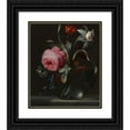 thumbnail image 1 of Simon Verelst 12x14 Black Ornate Wood Framed Double Matted Museum Art Print Titled: Flowers in a Vase (C. 1669), 1 of 5