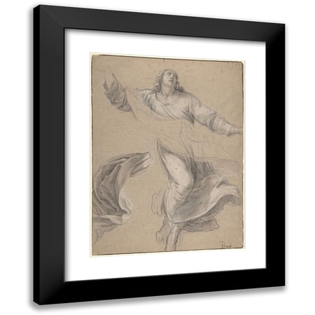 Simon Vouet 11x14 Black Modern Framed Museum Art Print Titled - St. Louis in Glory (ca. 1640-41)