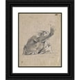 thumbnail image 1 of Simon Vouet 12x14 Black Ornate Wood Framed Double Matted Museum Art Print Titled: Man with Raised Arm Behind a Parapet (1648), 1 of 5