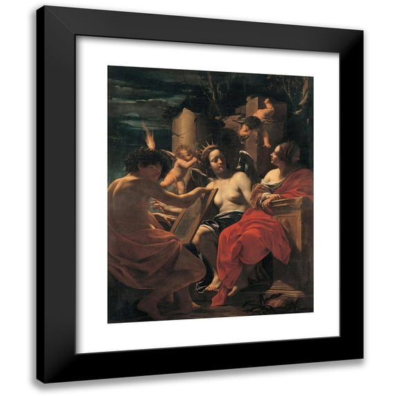 Simon Vouet 20x24 Black Modern Framed Museum Art Print Titled - Allegory (Between 1640 and 1645)