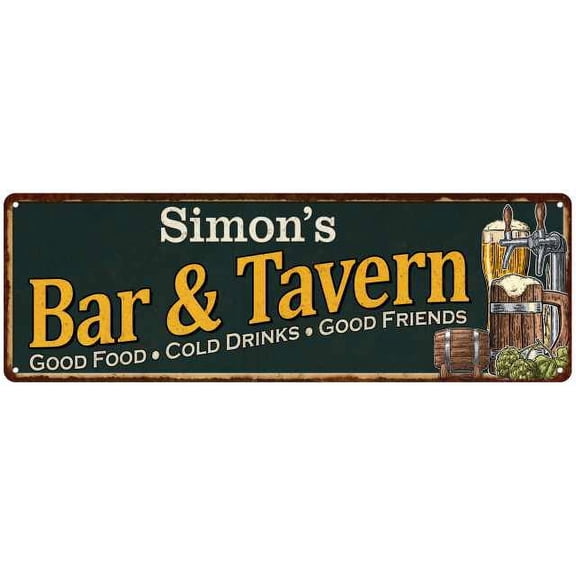 Simon's Bar and Tavern Green Sign Man Cave 8x24 108240003230