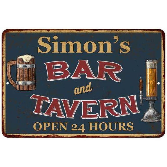Simon's Green Bar & Tavern Rustic Sign Decor 8x12 208120047231