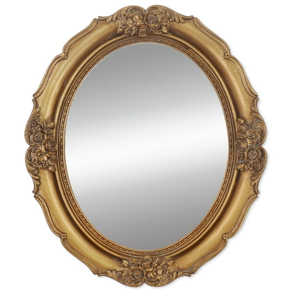 Simon's Shop Gold Mirrors Oval Wall Mirror for Living Room Decor, Vintage Makeup Mirror, 10 1/2 x 12 1/2 Inches