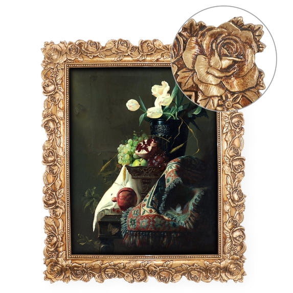 Simon's Shop Gold Picture Frames 4x6 for Wall and Tabletop Photo Frames with Glass, Vintage Home Decor