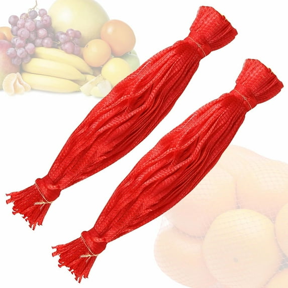 Simond Store 15" Red Reusable 500 Poly Mesh Net Bags Vegetable Storage